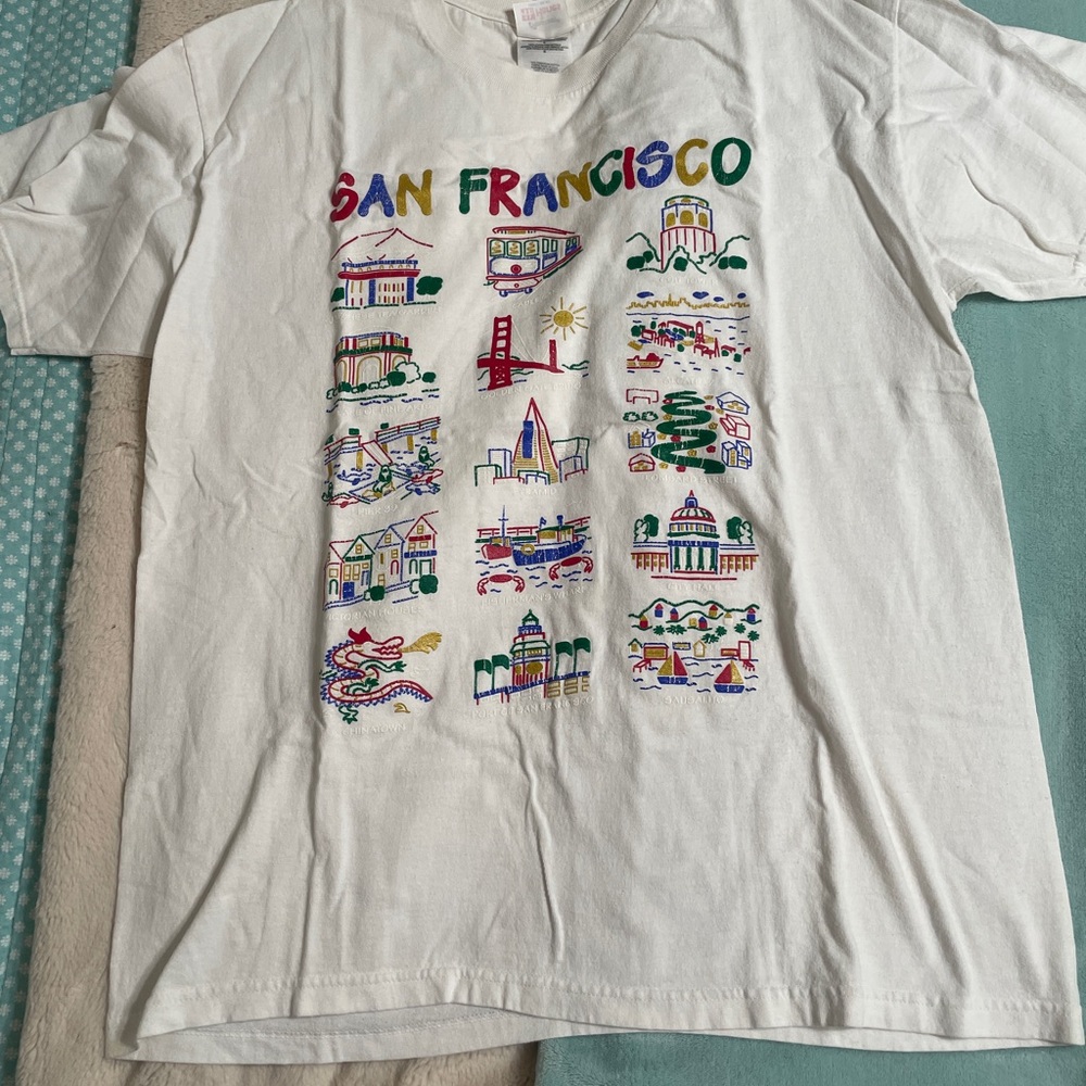 Tourist San Francisco Hanes White Short Sleeve Crewneck Tee